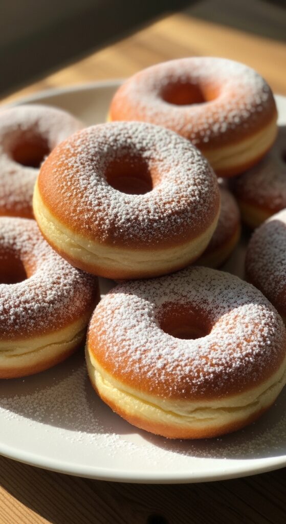 Soft fluffy air fryer donuts coated in cinnamon sugar – easy homemade dessert recipe.