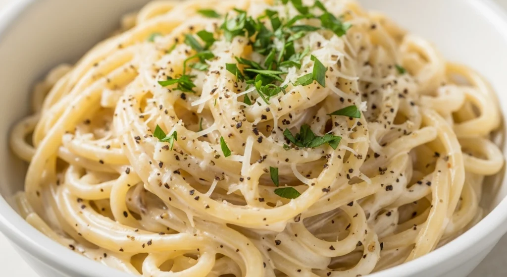 Creamy garlic pasta with parmesan cheese – quick and easy pasta recipe for dinner