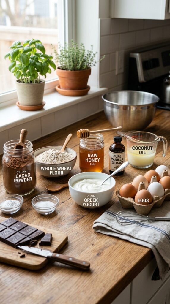How to Bake Healthy Chocolate Cake with Less Sugar 3 Chocolate_cake_ingredients_on_cAKE