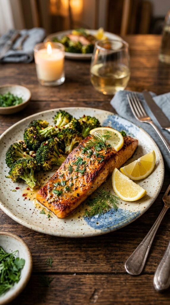How to Make Healthy Keto Dinner Recipes for Fast Fat Loss 4 Fresh keto ingredients including salmon, avocado, broccoli, eggs, and cauliflower rice on a kitchen counter.