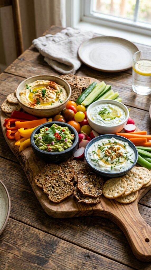 Serving board with dips and 202607071316 1